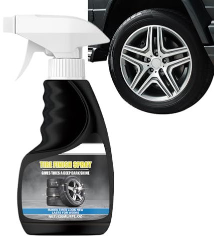Generisch Spray brillant pour pneus de voiture, 118 ml, noir brillant, nettoyant pour pneus non gras et brillance – Pour voiture, camion, moto, SUV avec effet longue durée
