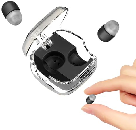 Xmenha - Auricolari invisibili Bluetooth 5.4 ENC, auricolari in-ear mini wireless, cancellazione del rumore, auricolari nascosti per lavoro, sonno, pendolarismo, sport, audiolibri per uomini e donne