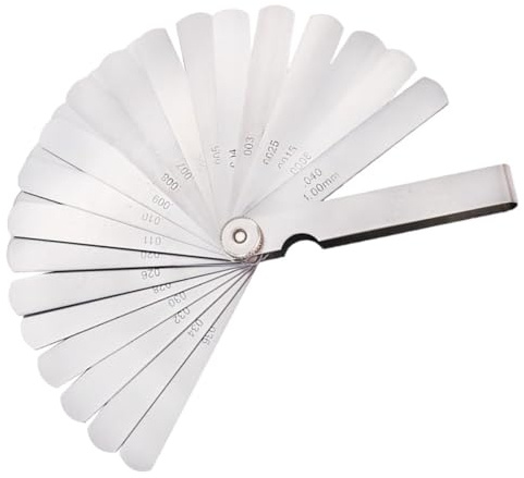 Homoyoyo Spessimetro a 32 Lame in Acciaio Inox Doppia Scala, Misuratore di Spessore e Distanza per Misurazioni Precise di Fessure in Ambito Industriale e Meccanico