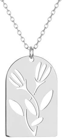 Generico Collana elegante di fiori in acciaio inossidabile per donne Gioielli di fidanzamento per il gioiello per il collo