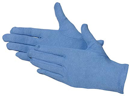 Jah 3101 Baumwollhandschuh 12 Paar mittelschwer blau Gr. 12, 3101-BL