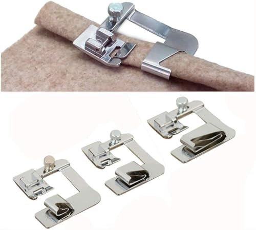 Windman Wide Rolled Hem Presser Foot Set Kit - 3pcs Adjustable Hemmer Foot for Brother, Singer, Janome, Kenmore Sewing Machines
