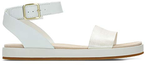 Clarks dam botaniska murgröna remsandaler, Beige kräm - 35.5 EU