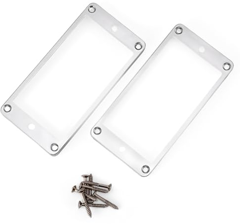 Pxyelec 2 Stück Tonabnehmerrahmen Montageringe Metall Humbucker Tonabnehmerabdeckung E-Gitarre Ersatzteile