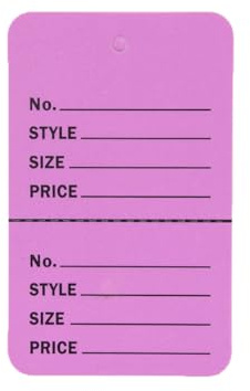 SSWBasics Large Lavender Perforated Clothing Tags - Pack of 1,000 Unstrung Tags for Clothes - Price Tags for Clothing with Coupon and Price Sections