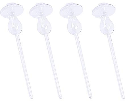 F Fityle Lot de 4 Globes d'Arrosage en Verre Jardin Arrosoir Automatique sous Forme de Champignon pour Plantes Verte et Plantes d’Appartement