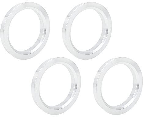 X AUTOHAUX 4 Stück Felgen Zentrierringe 72,6 bis 57,1mm zentrische Auto Naben Ringe Aluminiumlegierung Silber