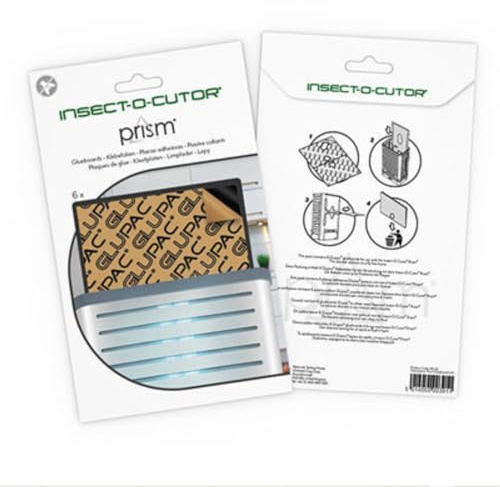 Insect-O-Cutor Prism GluPac | Recharge de Cartes pour Tableau de Colle | Lot de 6 plaques | Recharges pour piège à Mouche | Traitement Professionnel Anti-nuisible