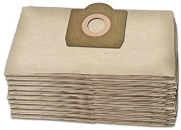 Invest - Staubsaugerbeutel Ersatz, Filtertüten Beutel Kompatibel mit Kärcher Staubsauger: WD3, MV3, SE 4001, SE 4002, WD 3.150, WD 3.200, WD 3.230, WD 3.250, WD 3.310, WD 3.370 - Braun, 10 Stück
