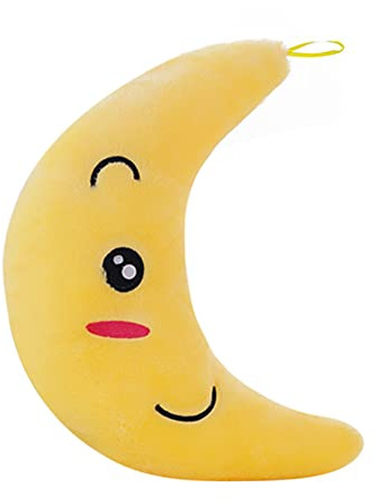 Uposao Coussin LED - Motif lune - Jouet en peluche rembourré - Pour chambre d'enfant - Décoration de Noël - Halloween - Poupée en peluche pour garçons et filles