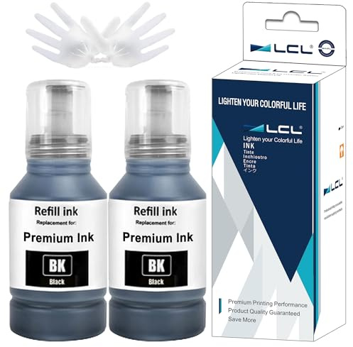 LCL kompatible Tintenflasche Kompatibel für 104 Schwarz 140ML*2 Tinte Kompatibel für Epson EcoTank ET-1810 ET-2710 ET-2711 ET-2712 ET-2714 ET-2715 ET-2720 ET-2721 ET-2726 ET-2810 ET-2811 (2-Pack)