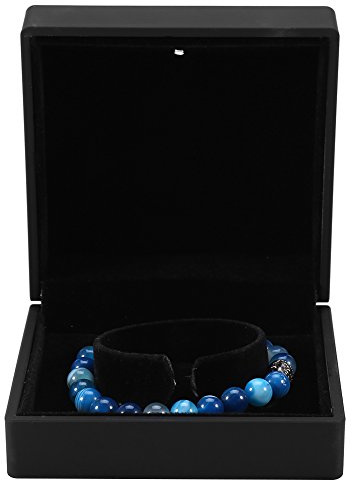 LED Schmuck Geschenkbox Vitrine Armband Halskette, 2 STK | Beleuchtetes Display beim Öffnen durch integriertes LED-Licht, Samtweiches Innenfutter aus Hochflor-Plüsch für Kratzschutz