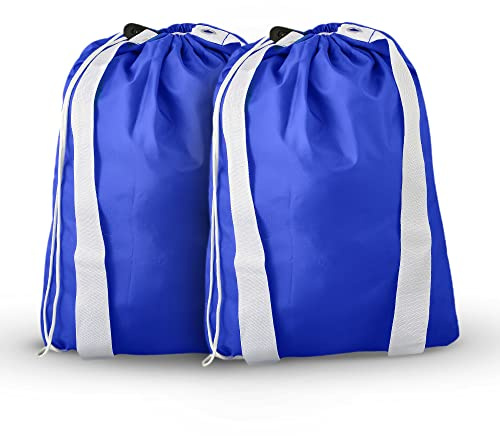 Keeble Outlets Laundry Bag | 30 * 40 XL Laundry Basket | 100% Nylon Laundry Hamper | Blue Cruise Ship Essentials | Pack of 2 Organizer for Room Organization | Travel-Friendly