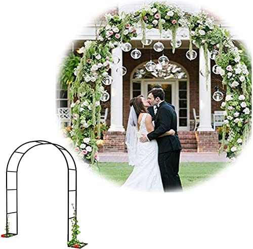 Arche Jardin Aluminium Largeur, Arche À Rosiers Métal, Filet À Plantes Grimpantes, Filet de Treillis, pour Récolte de Concombres, Légume, Vignes, Plantes Grimpantes,Noir,350x220x40CM