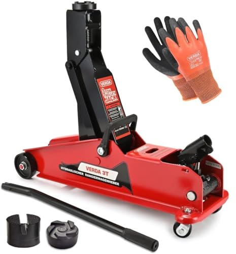 Hydraulischer Wagenheber 3T für SUV mit Koffer, 192-530 mm, Gummi, Montagehandschuhe Heber für Geländewagen, SUV, Jeep Hydraulischer Rangierwagenheber Wohnmobil Profi Auto Heber