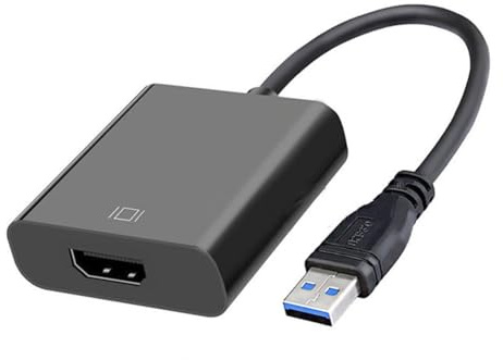 UKCOCO Adaptateur USB 3.0 vers Vidéo Haute Vitesse 1080p 3 Pièces Convertisseur pour Ordinateur Portable/pc Format Compact Noir