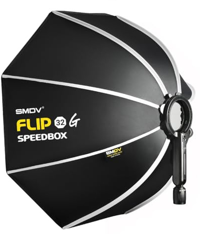 Professionelle SMDV Speedbox-Flip32G Softbox 80 cm - Schnell aufzubauen, Gleichmäßiges Licht, Tragetasche inklusive - Professionelle Fotografie