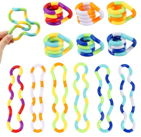 MXTIMWAN 6 Stück Fidget Twister Handspielzeug, Stressabbau Twister Fidget Toy, Hand Tangles Spielzeug, für Kinder, Erwachsene, Tangle Fidget Toy, Verbesserung der Hand-Augen-Koordination, NNBXS200