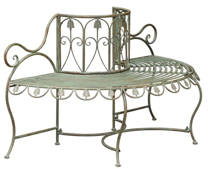 Gartenbank Wetterfest Metall Bank Garten Sitzbank Metallbaum-Gartenbank, wetterfeste Veranda-Bank für Veranda, Rasen, Garten, Hof, Party, Hochzeit, Gartendekoration im Freien ( Size : 92*63*139cm )