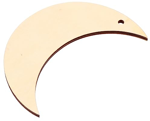 STOBOK 20stücke Mondförmige Holzchips Ungeschliffen Für Diy Weihnachtsanhänger Geschenkverpackung Dekoration Hochzeit Party Bastelprojekte Mit Leerem Schreibbereich Aus Naturholz