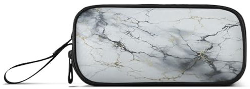 Kunstwerk Aus Weißgrauem Marmor Federmäppchen Federtaschen Mäppchen Schlamperbox Tasche für Jungen Mädchen Schüler