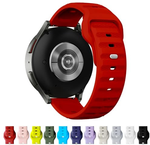 TStrap Cinturino orologio 20 mm 22 mm in silicone, cinturino smartwatch di ricambio sportivo Rosso per uomo e donna, con chiusura regolabile
