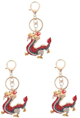 SAFIGLE Amulet Drache 3st Diamant-Drachen-schlüsselanhänger Glitzernder Schlüsselanhänger Einzigartiger Schlüsselanhänger Drachen-Tier-schlüsselanhänger Rucksack Tier Schlüsselbund Geldbörse-Ornament