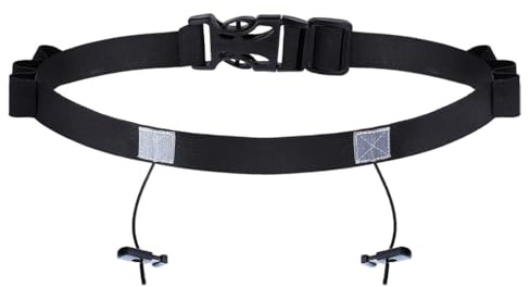 WUSJCOF Triathlon Startnummernband Verstellbar Laufgürtel mit Nummernhalter 6 Gel-Halter Running Belt Laufgurt für Joggen Marathon Radfahren