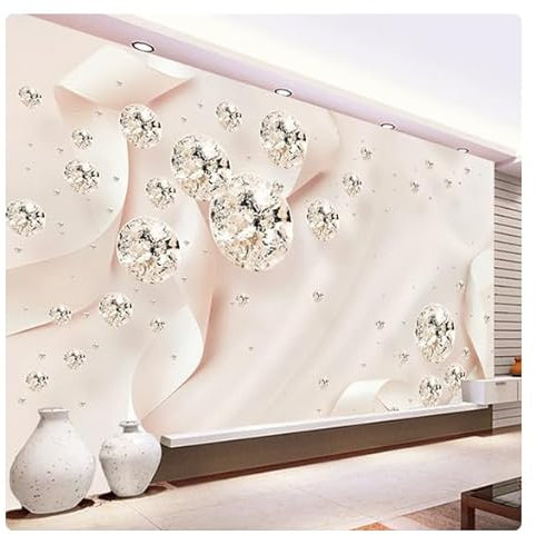 vsdhlsidgl Benutzerdefinierte Tapete Wandtuch Moderne Kreative 3D Diamant Rosa Band Seidenstoff Wandmalerei Wohnzimmer TV Hintergrund Wandgemälde*200cmx140cm(78,7x55,1inch)