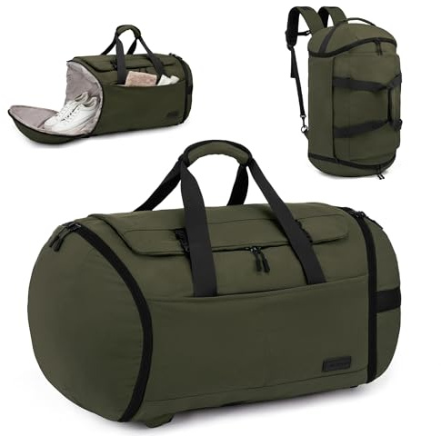 LOVEVOOK Bolsa de viaje de deporte, mochila grande, 60 l, equipaje de mano, mochila de avión con compartimento para zapatos, compartimento húmedo, mochila de viaje, mochila de viaje para hombre y