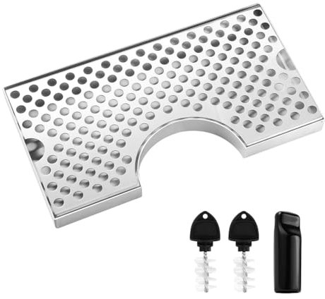 Asyduey Beer Drip Tray for Kegerator, Stainless Steel Kegerator Drip Tray Beer Drip Tray for Beer Tap Cutout Kegerator