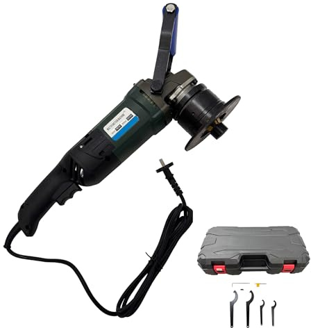 INTSUPERMAI Electric Handheld Curved Beveling Machine 0°-45° Beveling Machine Adjustable Curved Edge Chamfer Tool 0.04-0.4 Bevel Width for Carbon Steel, Aluminum Alloy, Composite Plate 1800W, 220V