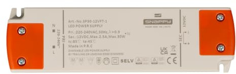kalb | Vareo, 12VDC oder 24VDC LED Netzteil TRIAC dimmbar, 230V Eingang, 30W oder 75W Ausgang, flackerfrei, kompatibel mit Phasenanschnitt-Dimmern, konstante Spannung für Beleuchtung (12VDC, 30, Watt)