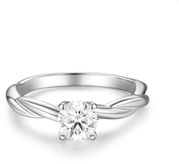 FANCIME 'Fated Beloved' 0.3-1 CT Lab Grown Diamond Petite Twisted Vine Ring | D-E Colour, VS Clarity, Round-Cut, Sterling Silver, Fine Jewellery, Engagement Promise Anniversary Wedding Ring for Her Women