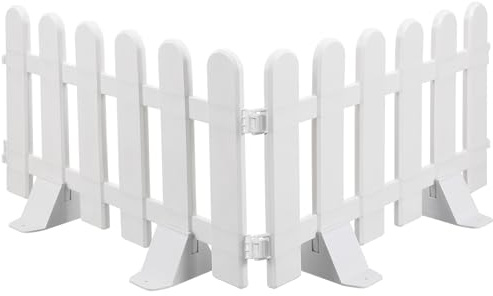 Tofficu Pannelli Per Recinzione Da Giardino In Plastica Bianca Da 2 Pezzi Con 4 Basi - 50X30 Cm Bordo Decorativo Recinzione In Plastica Per Aiuole Prato E Progettazione Del Paesaggio