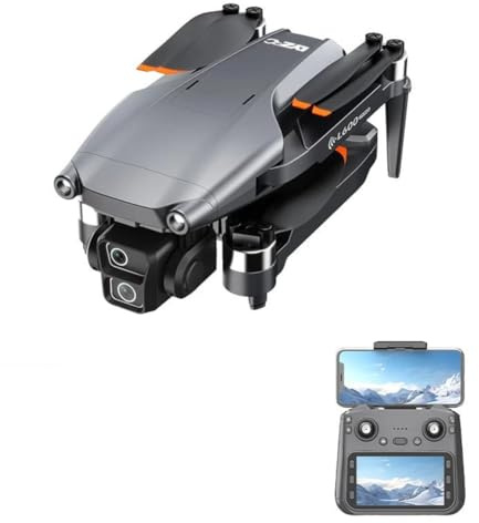 LKHLTBF Triple Battery,Nouveau Drone GPS l600-1 Professionnel avec caméra 8k, FPV sans balais, évite Les Obstacles avec Grand écran, télécommande Pliable