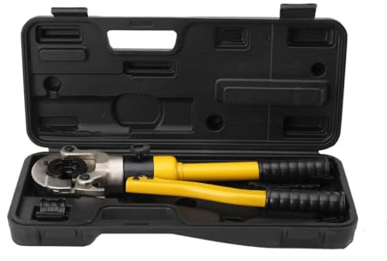 NICCOO Pince à sertir hydraulique TH16-32mm en cuivre pour tuyau de plomberie, avec moules16,20,25,32mm,Tête rotative à 360°, Force de serrage 6 tonnes Pour tube composite et raccords TH Profil Crimp