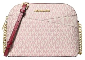 Michael Kors handväska för kvinnor jet set resa medium logotyp kupol crossbody väska, Körsbär multi, Medium