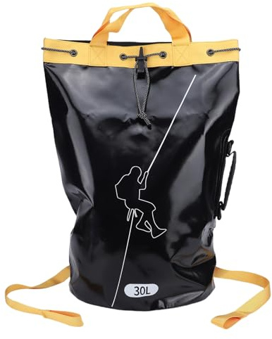 BAFOVY Kletterseil-Tasche, Kletterseil-Aufbewahrungstasche, Outdoor-Seiltasche mit 9 Drainagelöchern und 3 Aufhängepunkten für Klettern, Wandern, Erkunden (30L)