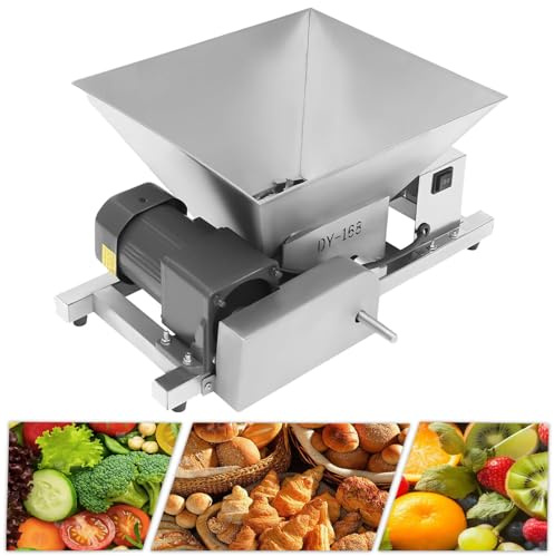 Molinillo Eléctrico de Frutas, Trituradora de Manzana y Uva con Tolva de Capacidad de 4 L, Salida de 20 Kg/h, Molinillo Trituradora de Vino de Manzana de Acero Inoxidable