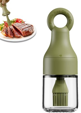Dispensador De De Oliva Con Brocha - Botella Para de Oliva Con Brocha de Silicona para Repostería,Dispensador Hermético Antigoteo Para Preparación De Alimentos, Frituras, Hornear, Parrilla, BBQ,