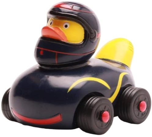 Duckshop I Badeenten Ducks on Wheels I Quietscheente I Quietscheentchen I Geschenk für Rennsort-Fans I Präsent Sammler (Ducks on Wheels -blau-)
