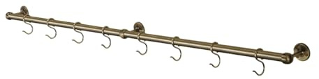 Stiley Living 1000mm Kitchen Utensil Rail with 8 Hooks (Antique Brass)