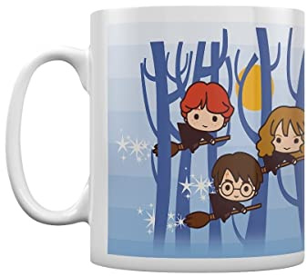 Harry Potter - Kawaii Harry Ron Hermione Flying, Multicolore, 11 oz/315 ml Mug