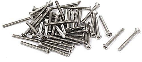 sourcing map 50 Stück Phillips senkkopfschrauben M2x20mm Kreuzschlitz Senkkopf Flachkopfschrauben Maschinenschraube Edelstahl Schrauben