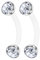KJM FASHION 2 STK Flexibles Acryl Banana Barbell 1,2mm 16g 8mm 5/16 Inch 3mm Halbe Kugel Helix Labret Lip Daith Ohrringe Labret Piercing Schmuck 0909