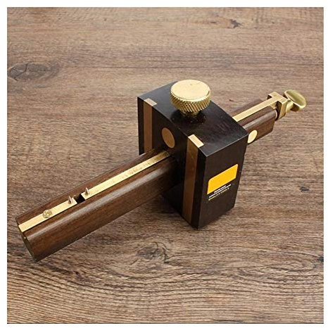 Herramientas de Talla de carpintería Multifunción Ebony Tipo Tornillo gramil carpintería Herramienta de medición Conjunto de Herramientas de Torno (Color : Brown)