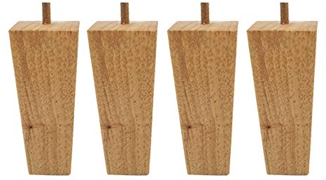 LLPEIJIE026 4er Set Holz Möbelfüße,Möbelbeine,gerade eckig Eichefüße,Tischbeine,TV-Schrank Füße,Ersatz Schrankfüße,Tischfuß,mit vorgebohrten M8 2.3cm Bolzen,für Sofa,Bett,Couch,Ottomane(15cm)