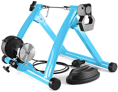 Fahrrad Rollentrainer, Klappbar Stahl Bike Trainer mit Schnellspanner Vorderradunterlage Radtrainer für 26-29 Zoll Fahrradtraining Fahrradfahren Zuhause Indoor