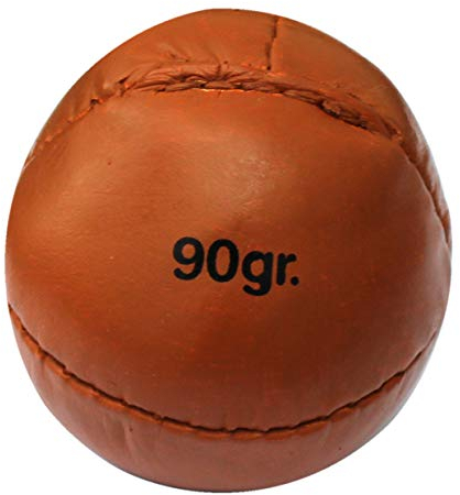 Lisaro Wurfball Leder 90 gr. Wurfball – Schlagball ideal für Bundesjugendspiele Farbe Braun 90 gram, Wurfball aus Leder